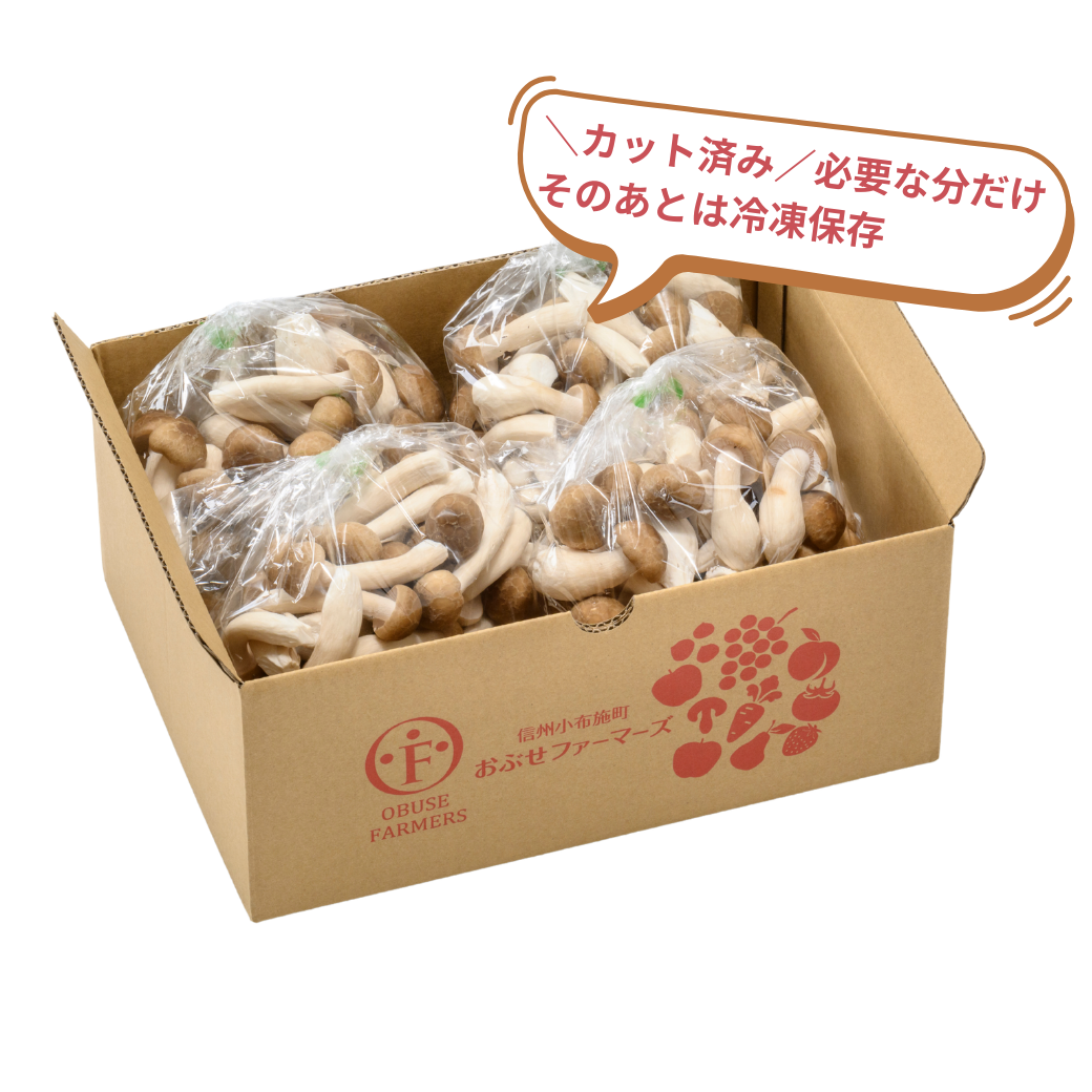 小布施産　カット済み　ぶなしめじ300g 4袋【送料無料】