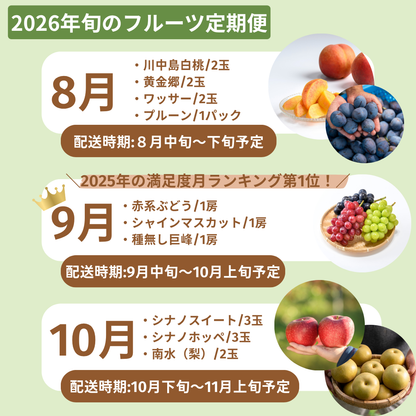 2026年旬の定期便【５回お届け】旬のフルーツをおいしくお得に食べ比べ♪
